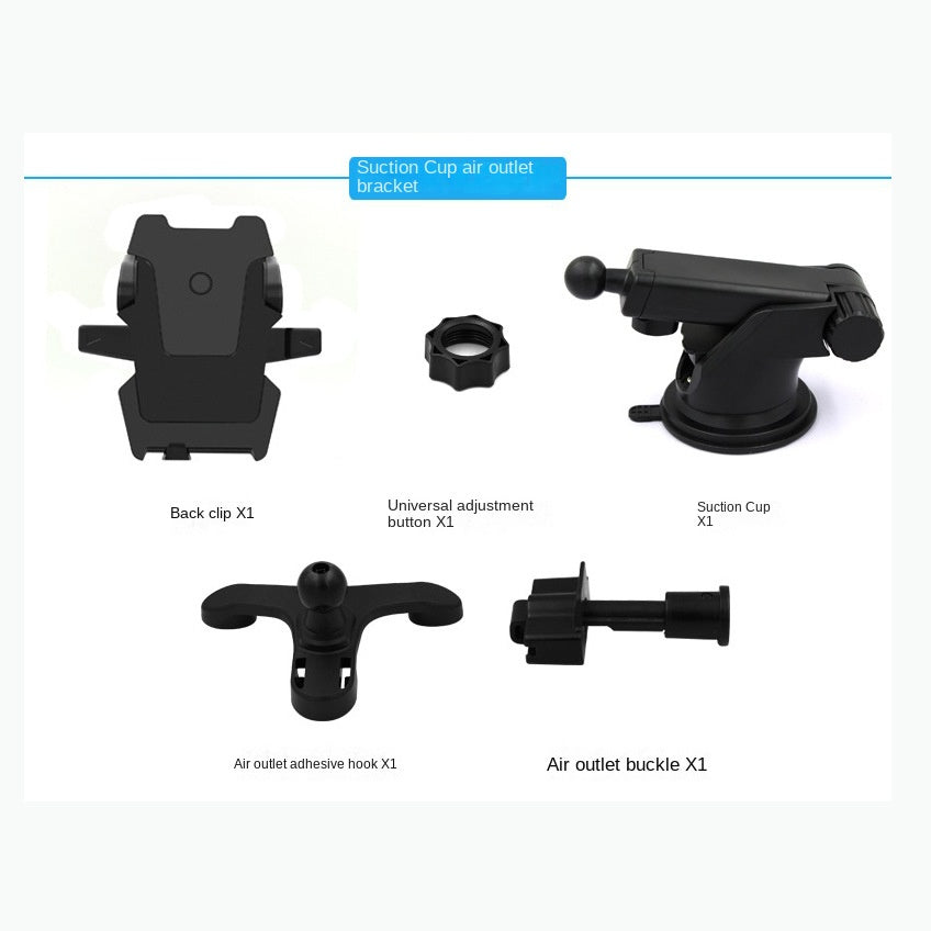 Long Rod Automatic Lock Car Phone Holder Telescopic Suction Cup Mount for Car Air Vent Lazy Live Streaming